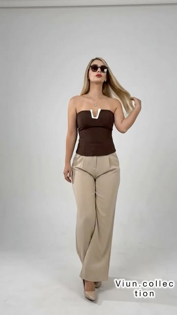 ست تاپ دکلته و شلوار تنسل زنانه